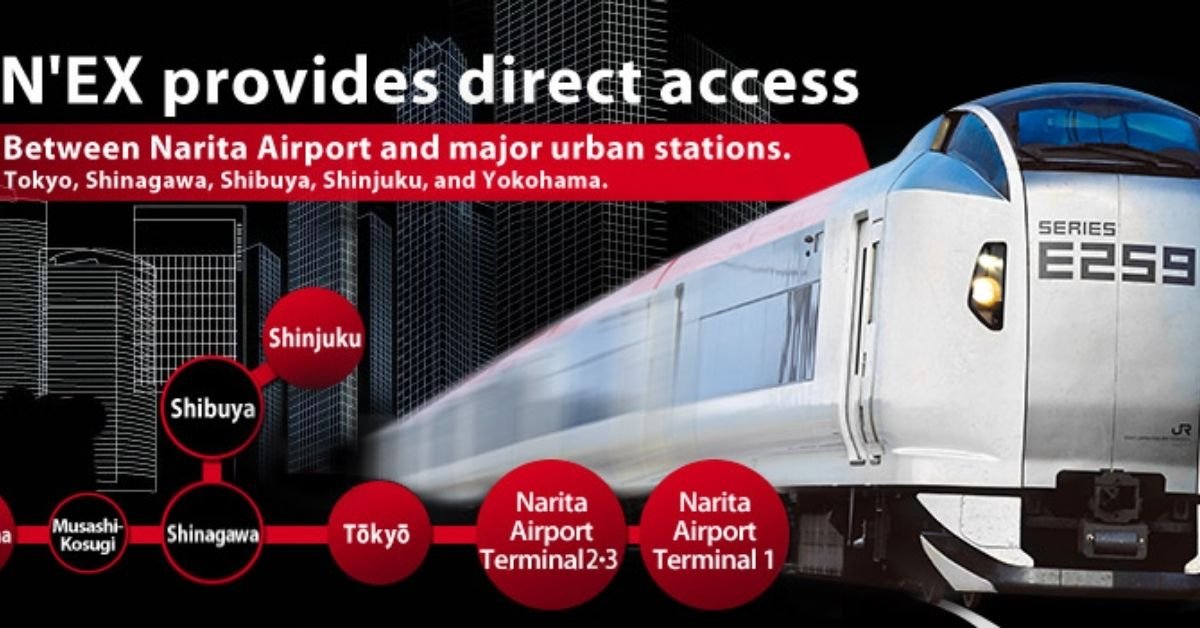trem narita express do aeroporto de narita para o centro de tokyo